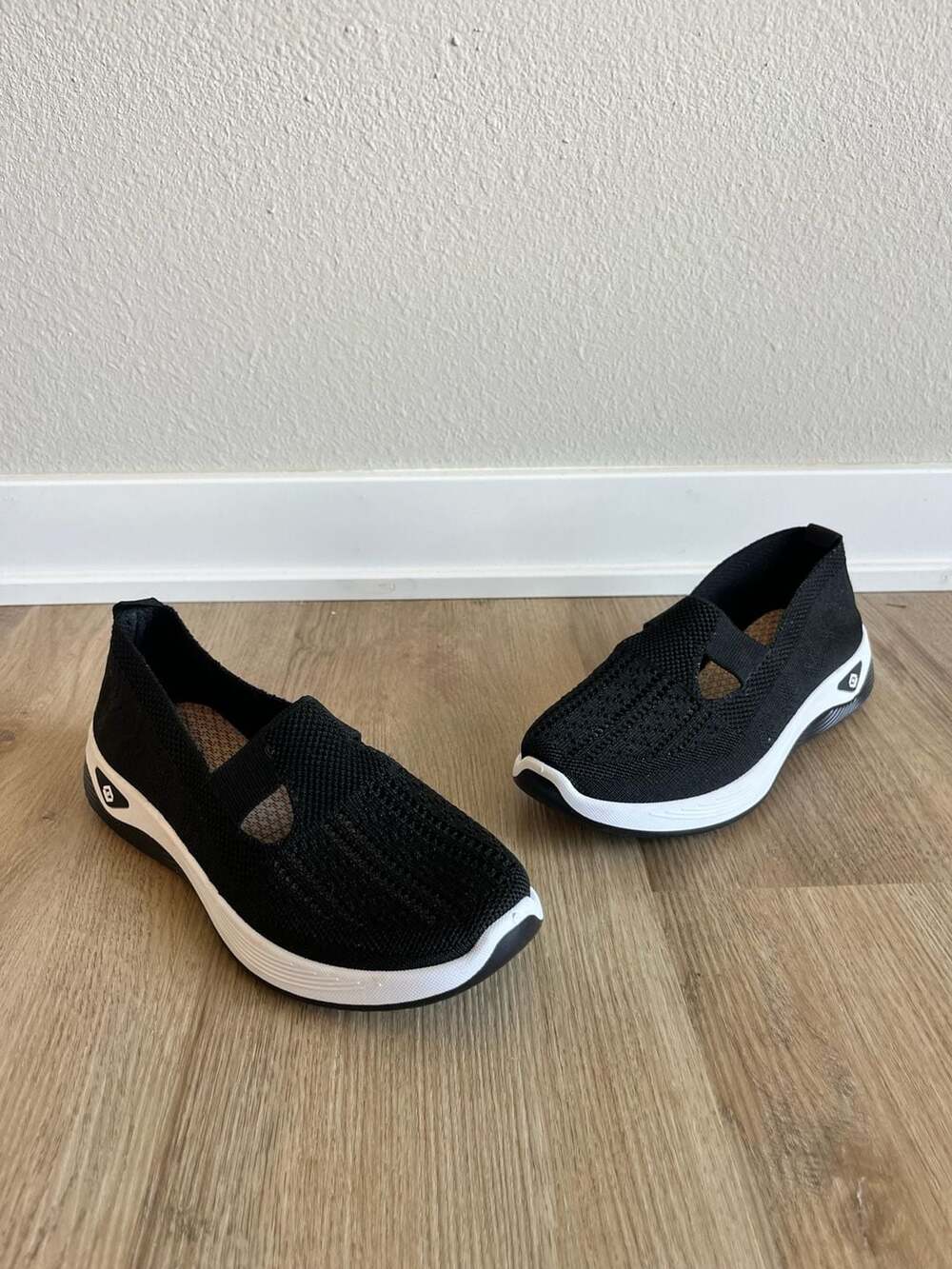 Knit Mary Jane Cushioned Orthopedic Walking Shoes, Black, EU 39/US 8